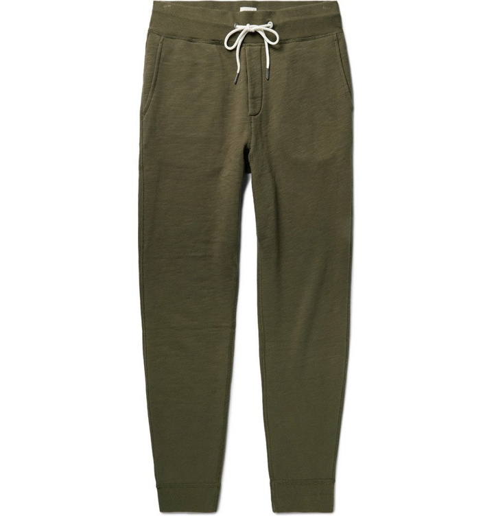 Photo: rag & bone - Slim-Fit Tapered Loopback Cotton-Jersey Sweatpants - Green