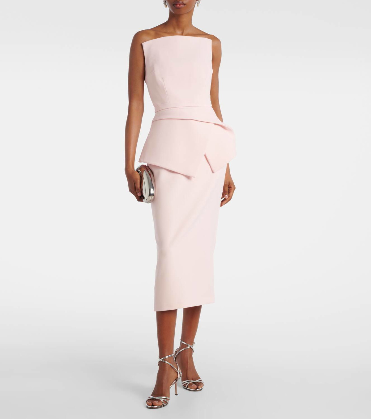 Safiyaa Belted crêpe midi dress