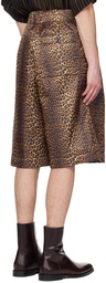 Dries Van Noten Tan Leopard Shorts