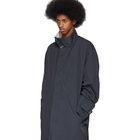 Issey Miyake Men Navy Nylon Taffeta Coat