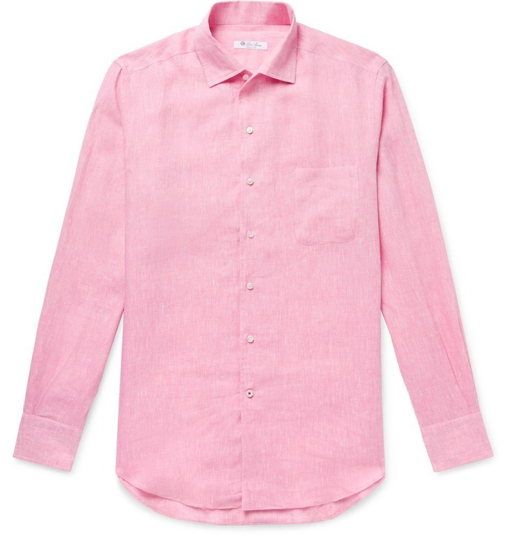 Photo: Loro Piana - Andre Slub Linen Shirt - Pink