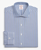 Brooks Brothers Men's Stretch Madison Relaxed-Fit Dress Shirt, Non-Iron Bengal Stripe | Navy