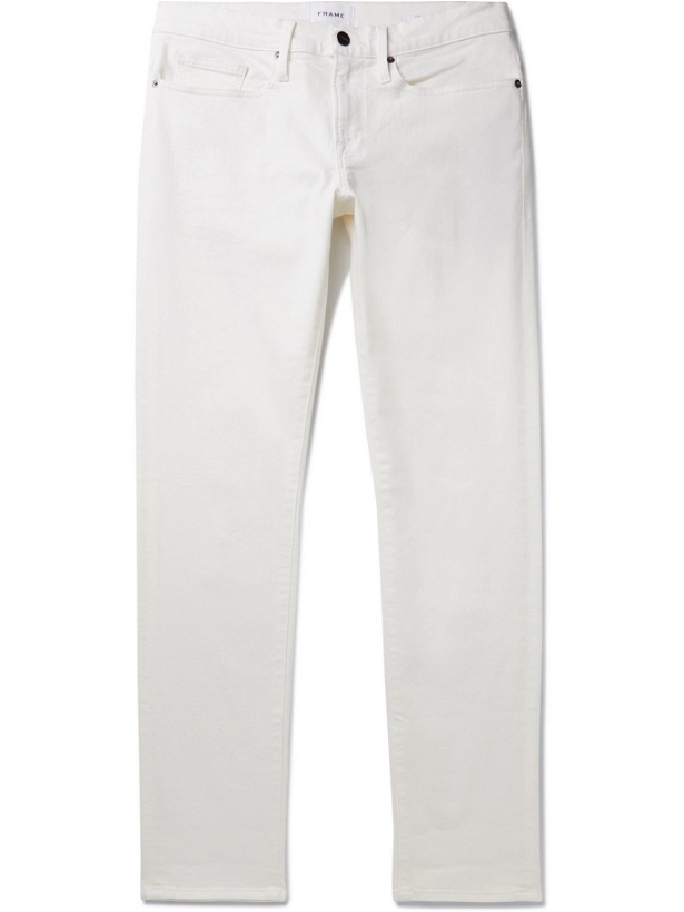 Photo: FRAME - L'Homme Slim-Fit Stretch-Denim Jeans - White