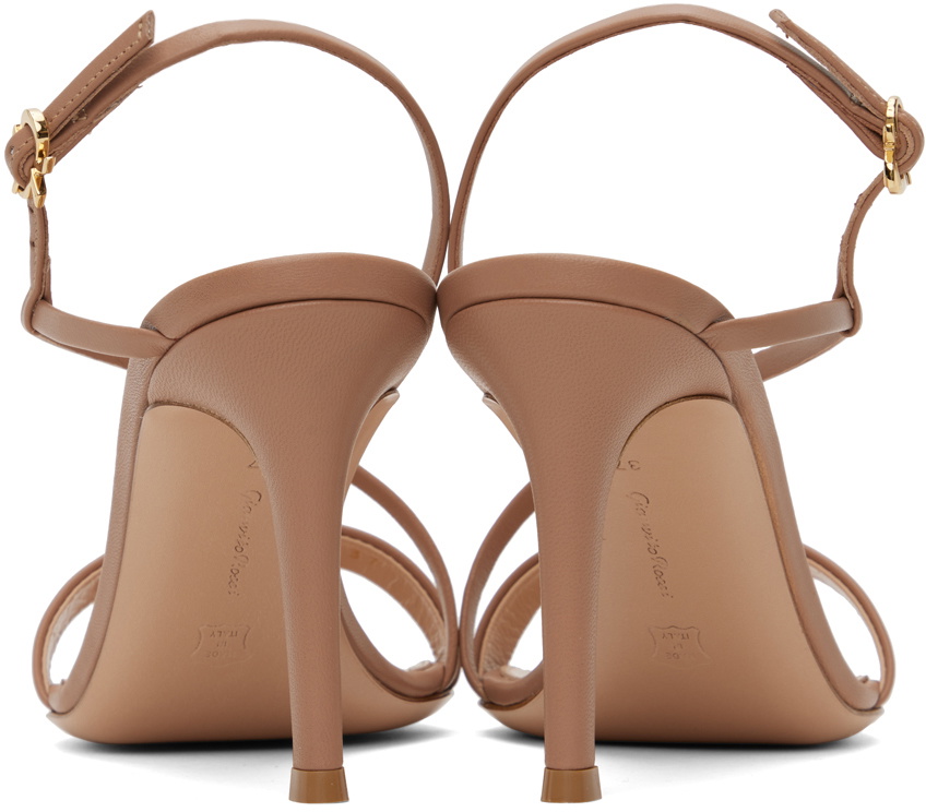 Portia of Gianvito Rossi - Leather sandals with knotted fine straps, gold  for women