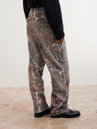 Satoshi Nakamoto - Enduro Straight-Leg Padded Camouflage-Print Jeans - Brown