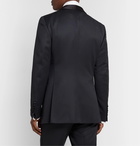 TOM FORD - Midnight-Blue Satin-Trimmed Wool and Mohair-Blend Tuxedo Jacket - Blue