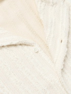 Séfr - Noam Convertible-Collar Striped Bouclé Shirt - Neutrals