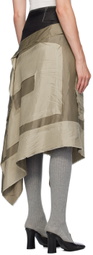 Edward Cuming Khaki & Black Carcass Midi Skirt