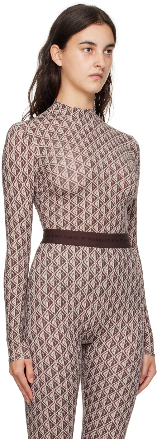 Marine Serre Brown Moon Diamant Turtleneck Marine Serre