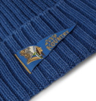 KAPITAL - Kountry Appliquéd Indigo-Dyed Ribbed Cotton Beanie - Blue