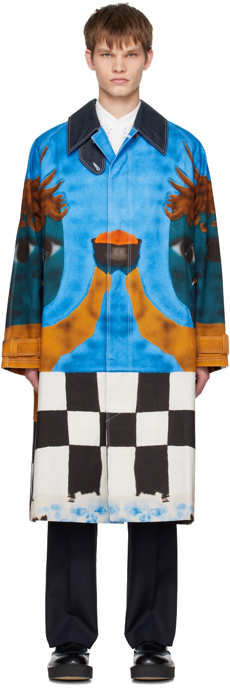 Photo: Charles Jeffrey Loverboy Blue Airbrushed Trench Coat
