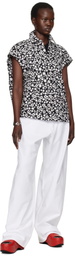 Marni Black & White Pop Fields Sleeveless Cocoon Shirt