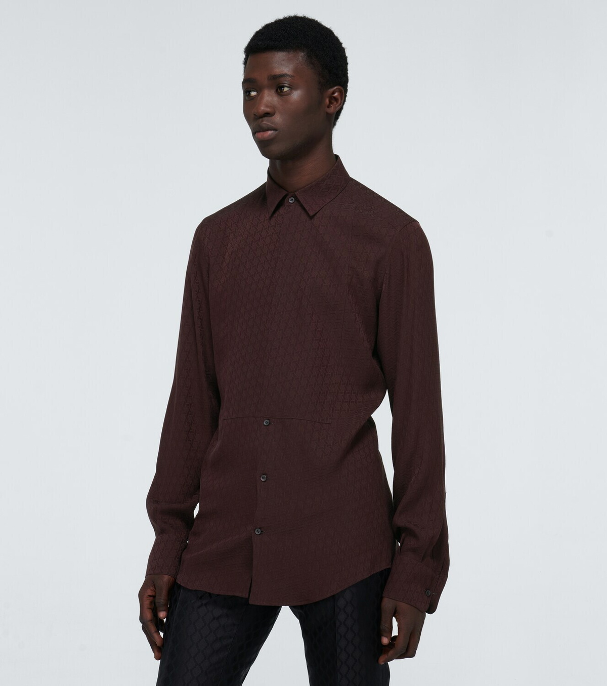 Chemise Dolce & Gabbana En Soie Avec Détails Cuir - Taille 42, Rouge - Neuf Sans étiquettes, Jamais Portée