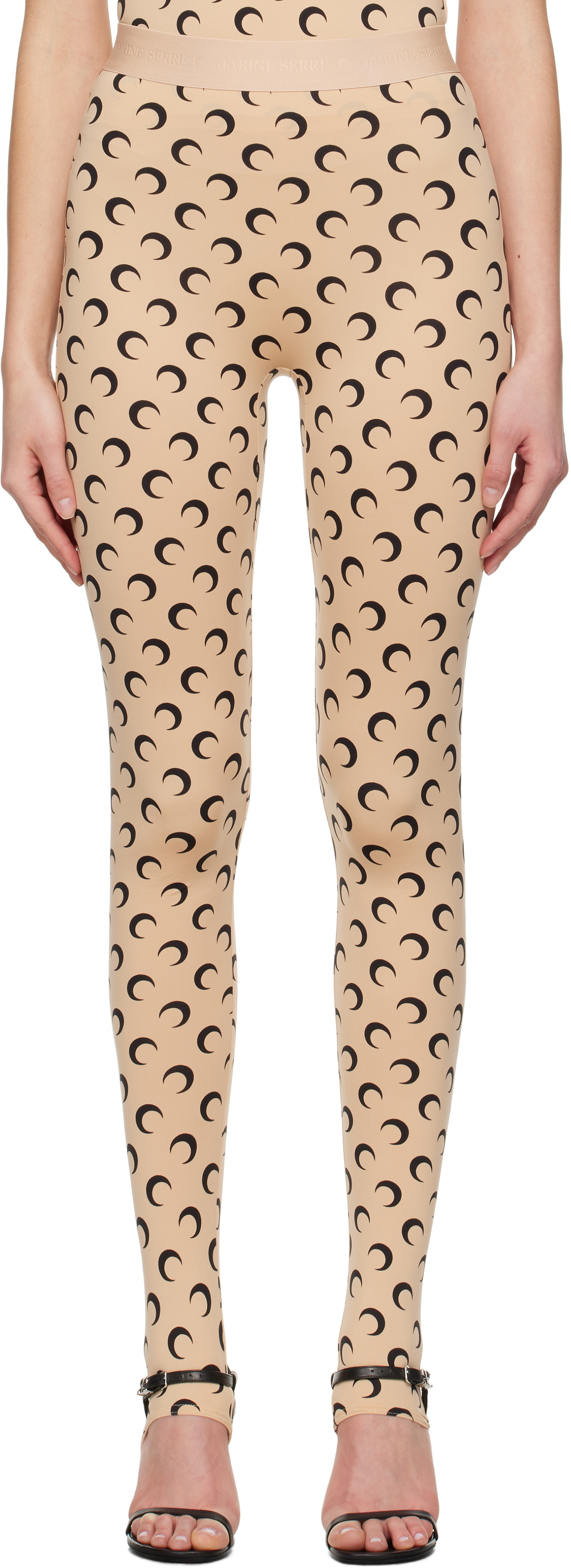 Marine Serre White and Black Fuseaux Moon Leggings Marine Serre Marine Serre White and Black Fuseaux Moon Leggings Marine Serre