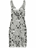 RABANNE Sequin Embellished V Neck Mini Dress