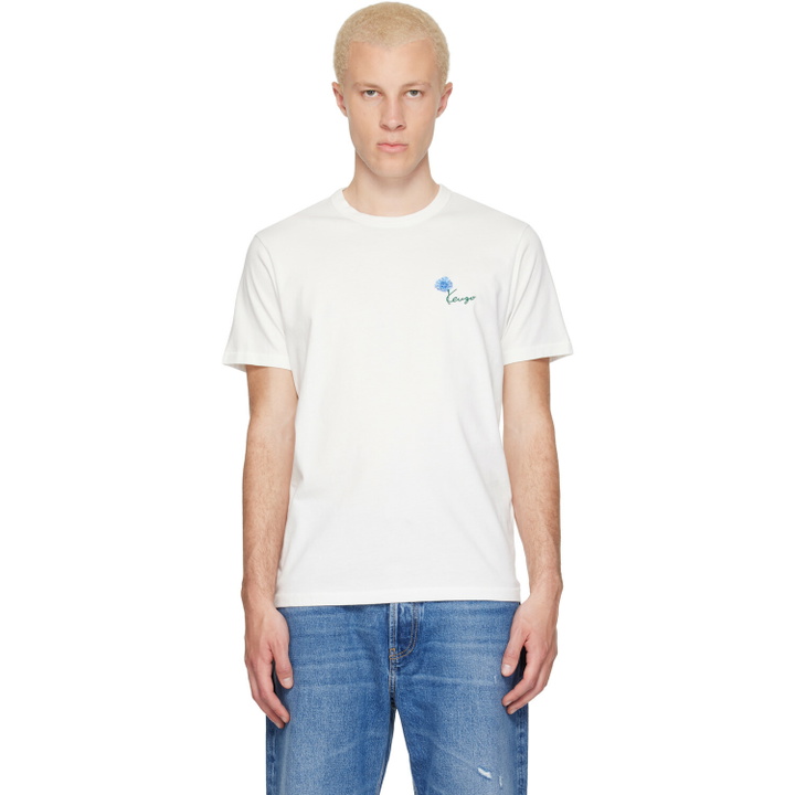 Photo: Kenzo White Kenzo Paris 'KENZO Tulip' Embroidered Slim T-shirt