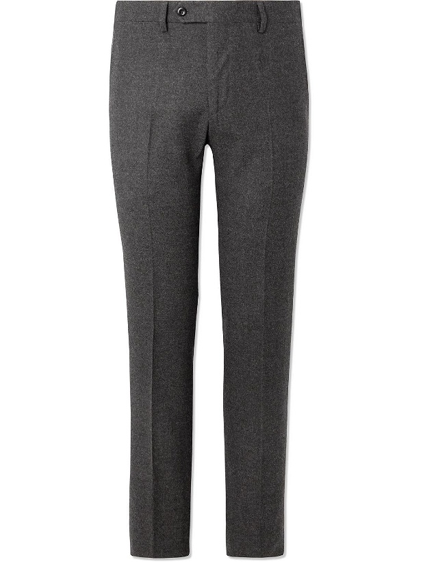 Photo: Rubinacci - Luca Slim-Fit Tapered Wool-Flannel Trousers - Gray