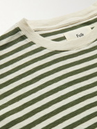Folk - Striped Slub Cotton T-Shirt - Green