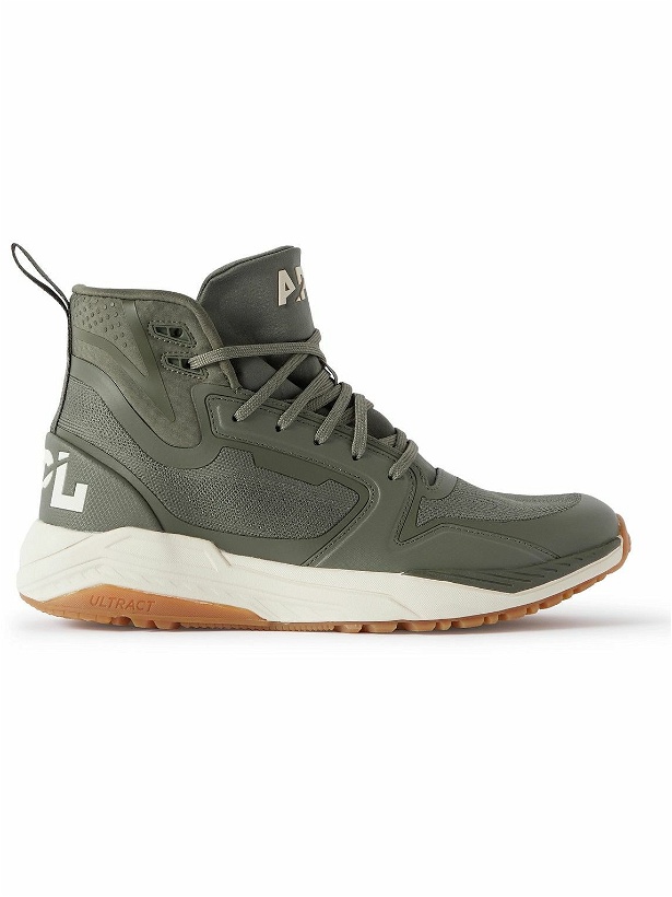 Photo: APL Athletic Propulsion Labs - Defender TechLoom and TPU High-Top Running Sneakers - Green