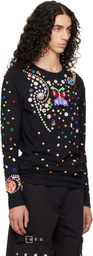 Chopova Lowena Black Night Defunct Beaded Jersey T-shirt