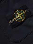 Stone Island - Logo-Appliquéd Cotton-Jersey Drawstring Shorts - Blue