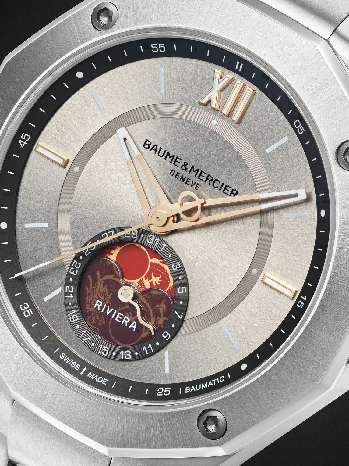 Baume & Mercier - Riviera Baumatic Automatic Moon-Phase 43mm Stainless Steel Watch, Ref. M0A10744