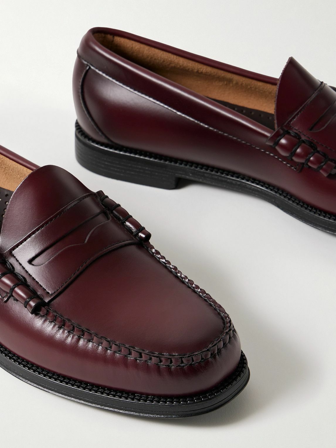 G.H. BASS - Easy Weejuns Larson Glossed-Leather Penny Loafers - Burgundy