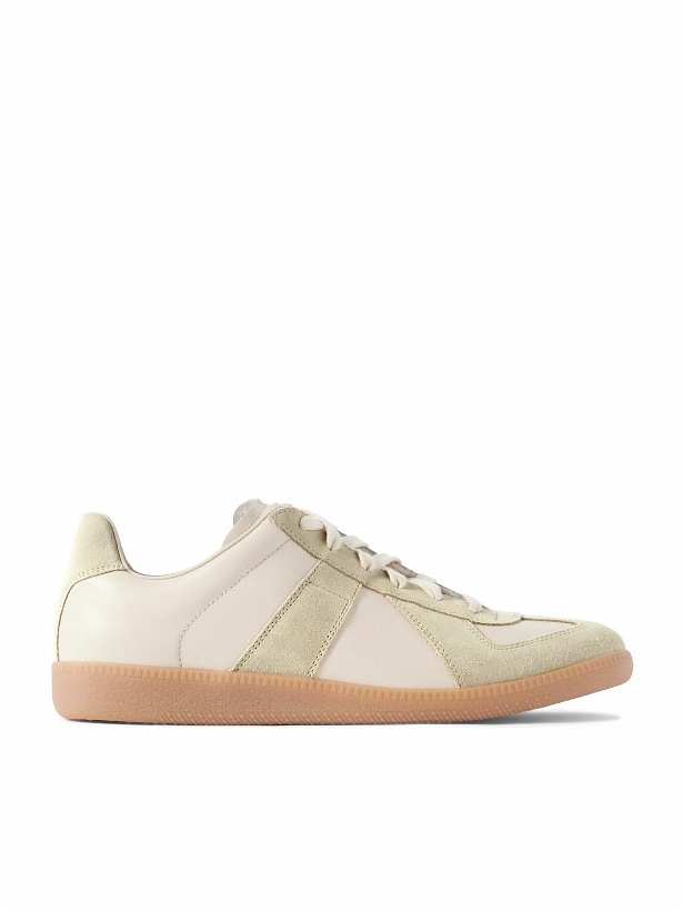 Photo: Maison Margiela - Replica Leather and Suede Sneakers - Neutrals