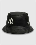 New Era Mlb Leather Bucket New York Yankees Black - Mens - Hats