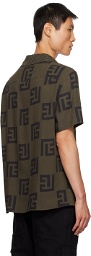 Balmain Brown Monogram Scarf Shirt