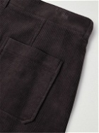 LE 17 SEPTEMBRE - Straight-Leg Pleated Cotton-Corduroy Trousers - Brown