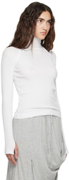 Helmut Lang White Shrug Turtleneck