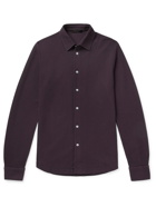 LORO PIANA - Cotton-Piqué Shirt - Burgundy