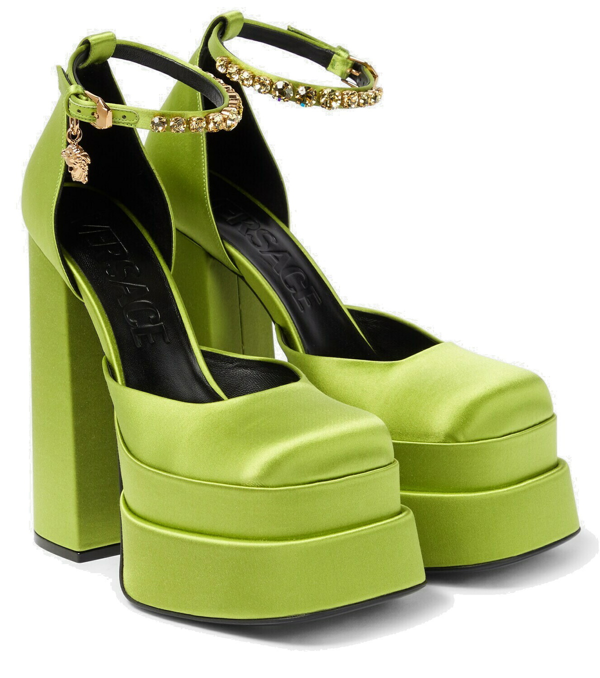 Versace Medusa Aevitas satin platform pumps Versace