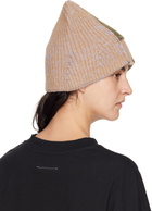 MM6 Maison Margiela Beige & Green Patchwork Beanie