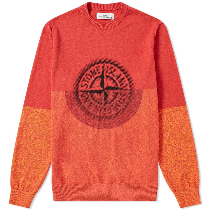 Photo: Stone Island Melange Large Chest Print Logo Crew