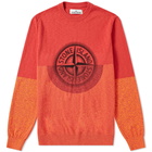 Stone Island Melange Large Chest Print Logo Crew