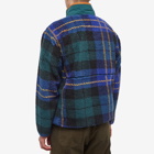The North Face Men's Jacquard Extreme Pile Pullover in Ponderosa Green Halfdome Plaid