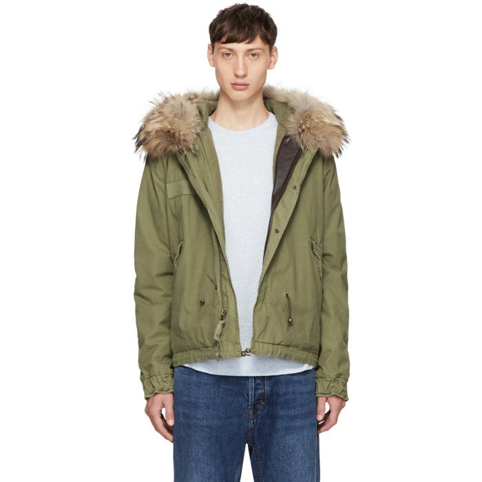 Photo: Mr and Mrs Italy Green and Tan Fur Collar Mini Parka