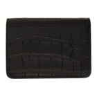Alexander McQueen Black Croc Business Card Bifold Wallet