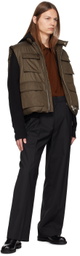 Solid Homme Brown Stand Collar Down Vest