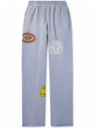 Cherry Los Angeles - Straight-Leg Appliquéd Printed Cotton-Blend Jersey Sweatpants - Blue