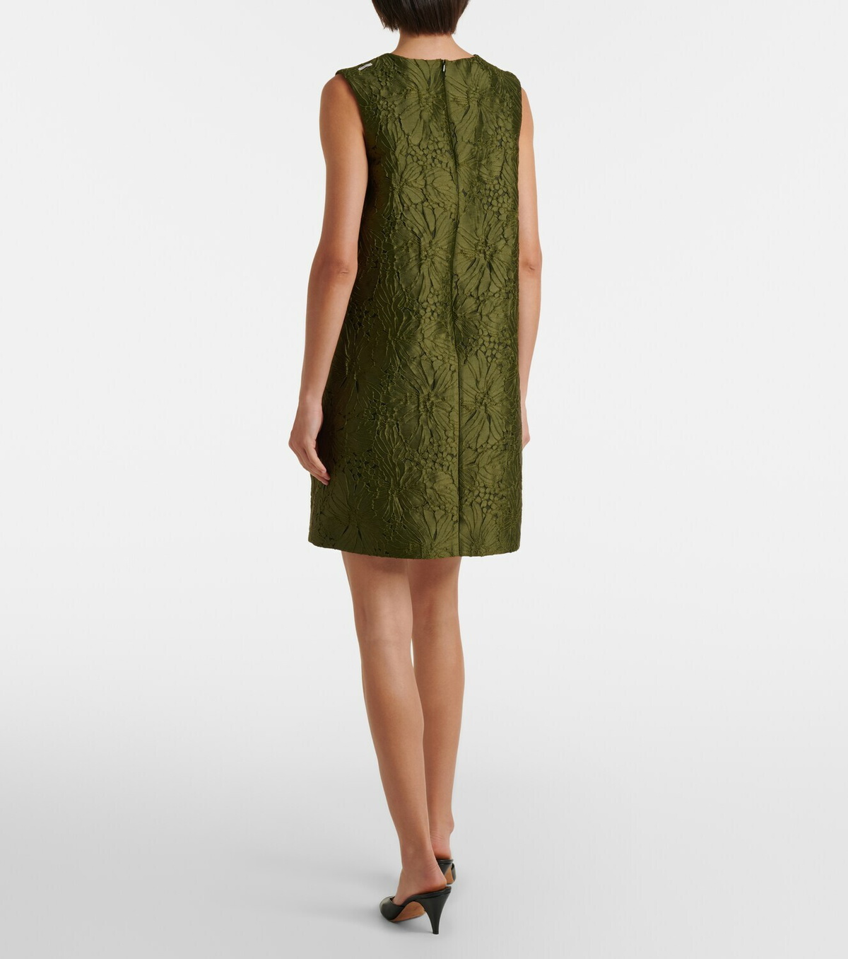 'S Max Mara Embellished floral jacquard minidress