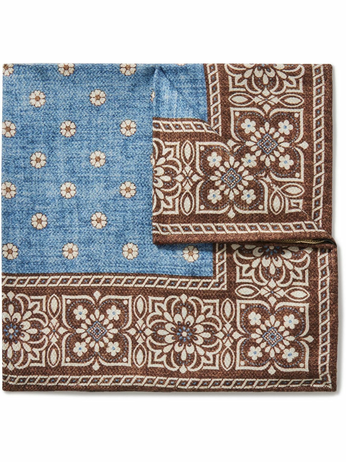 Favourbrook - Osterley Floral-Print Silk-Twill Pocket Square