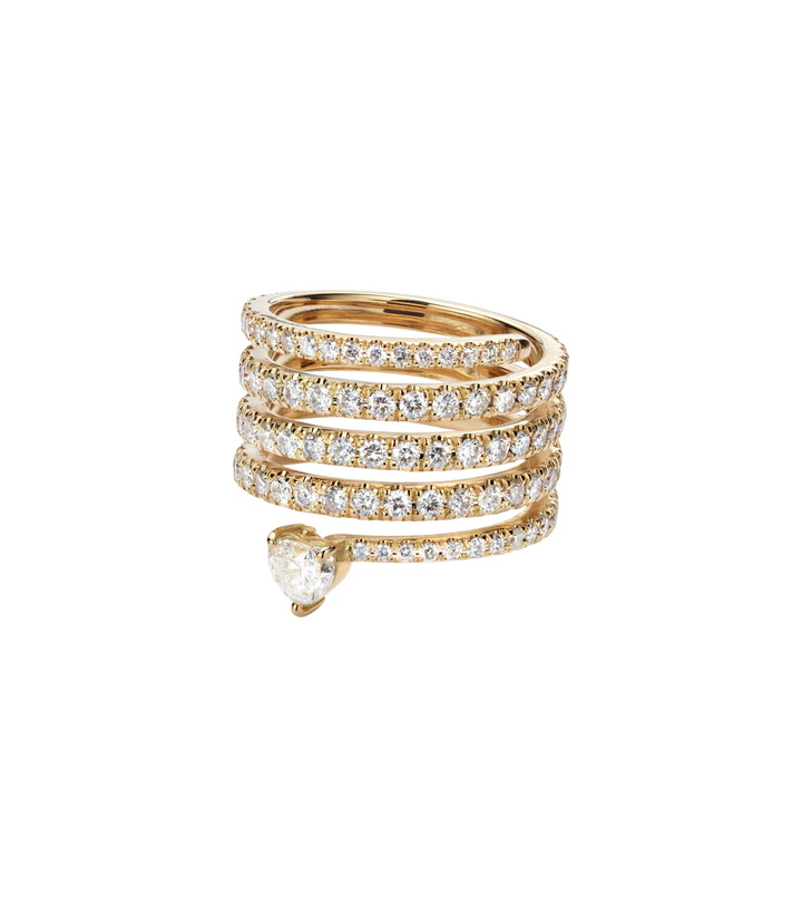Photo: Shay Jewelry Spiral Heart 18kt gold pinky ring with diamonds