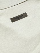 FEAR OF GOD ESSENTIALS - Logo-Flocked Cotton-Jersey Polo Shirt - Gray