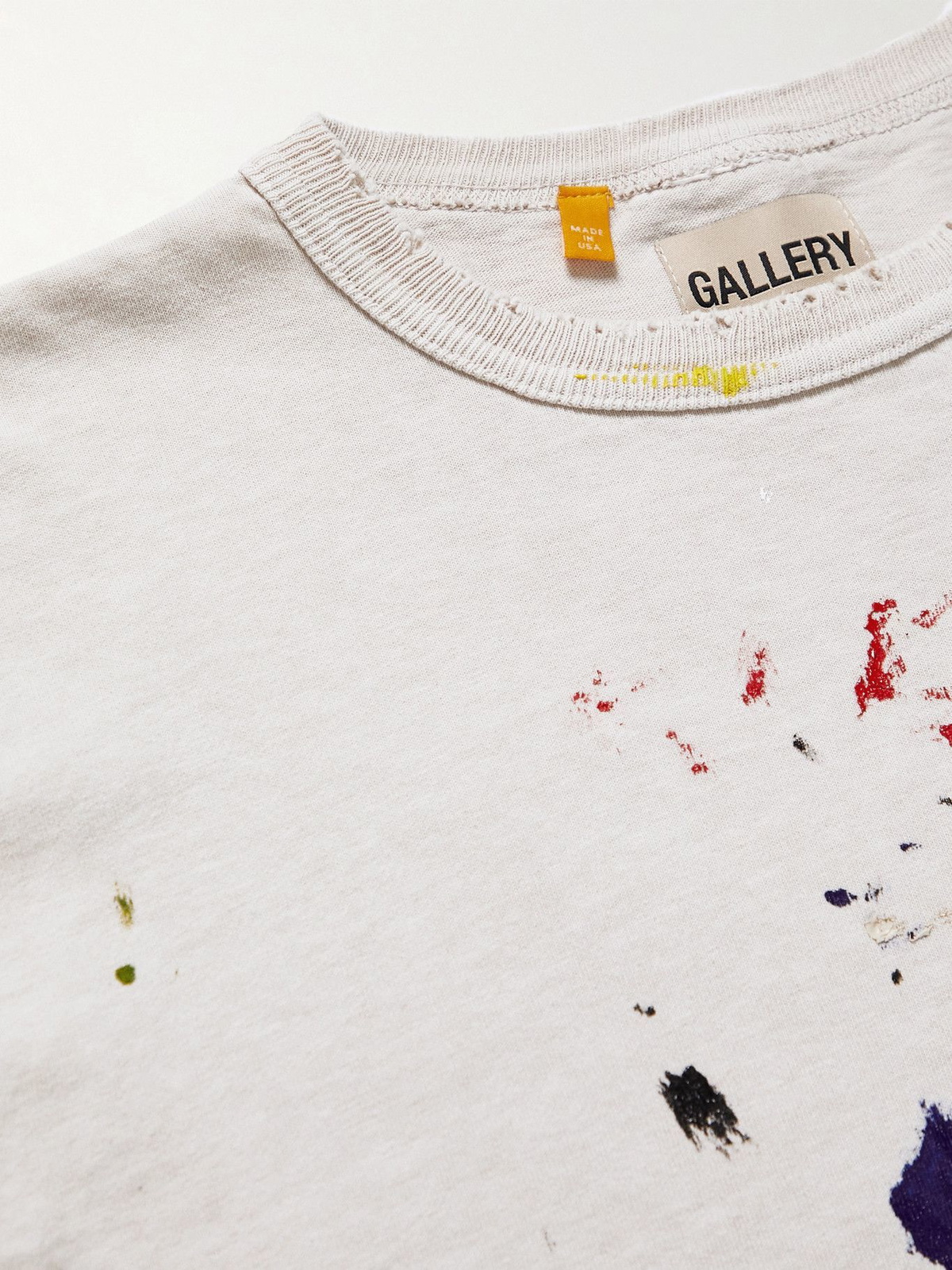 Gallery Dept. - Rag Appliquéd Distressed Paint-Splattered Cotton-Jersey ...