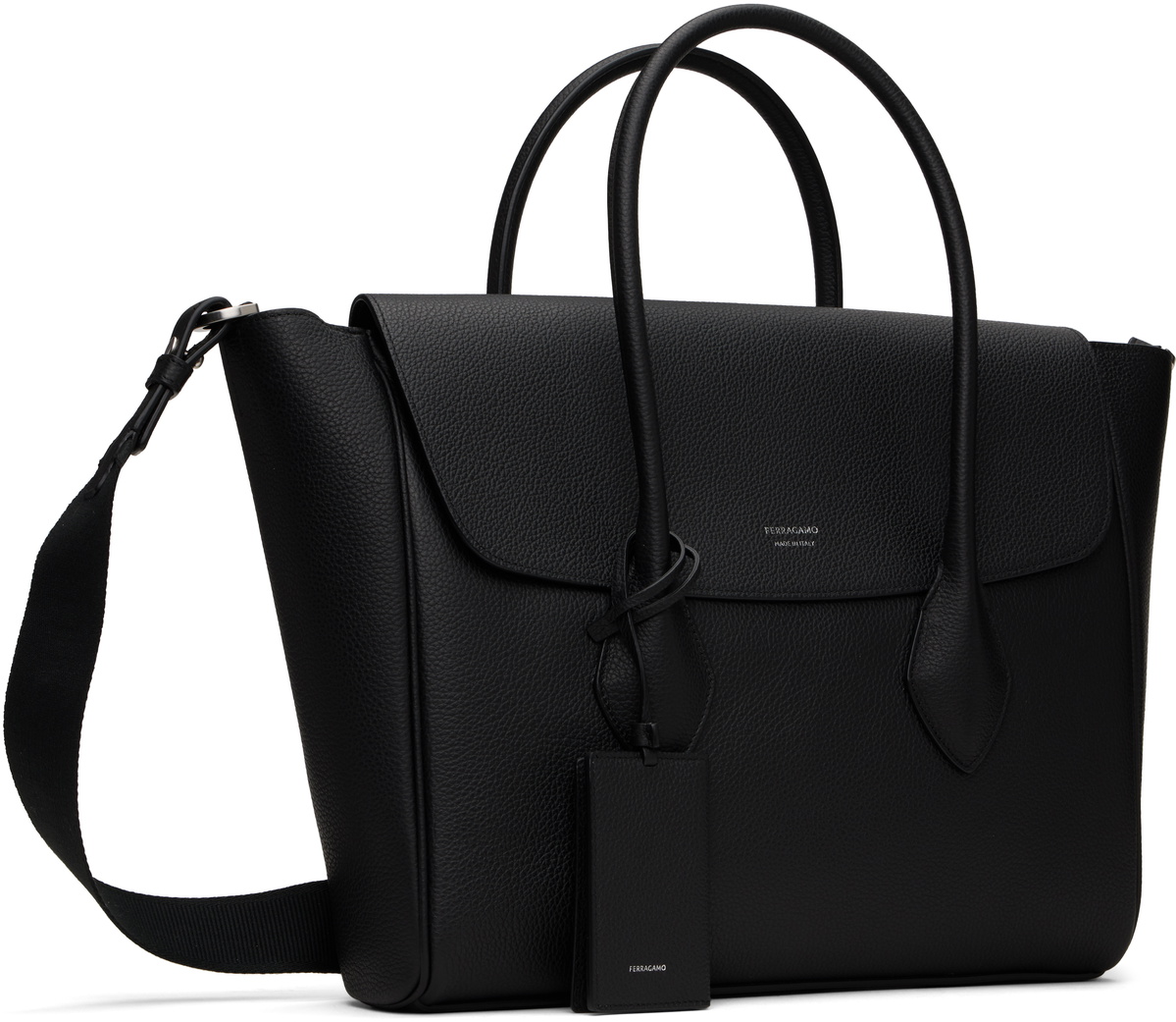 Ferragamo Black East-West Briefcase