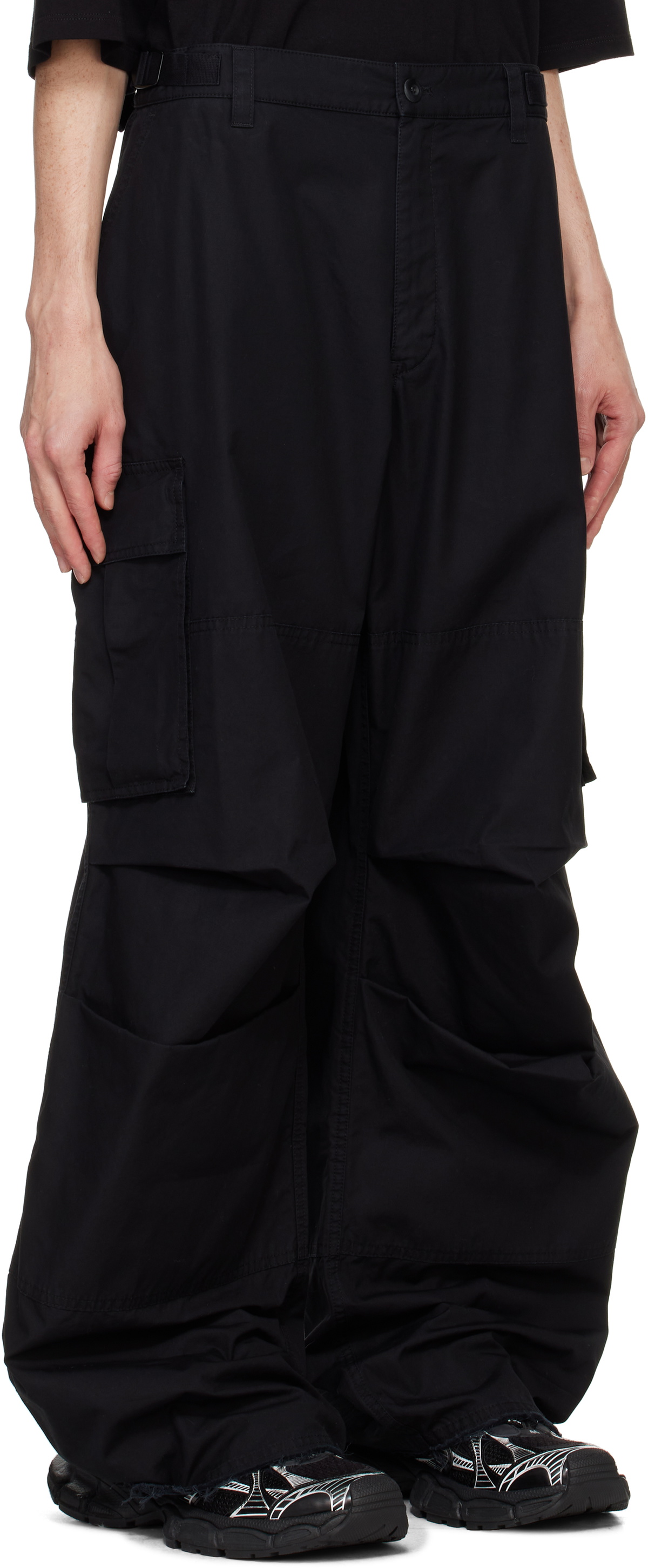032c Black Overtime Cargo Pants
