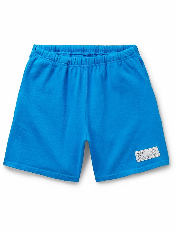 Photo: Pasadena Leisure Club - Straight-Leg Logo-Appliquéd Cotton-Jersey Shorts - Blue